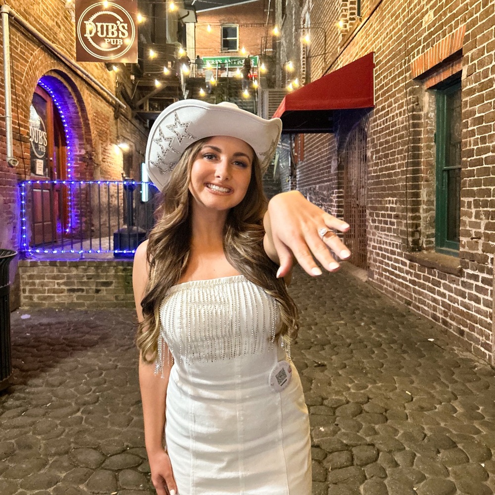 White Rhinestone Strapless Dress